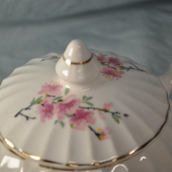 vintage W.S. George Bolero peach blossom 123A 16 oz sugar bowl with lid (214w) - Picture 5 of 14